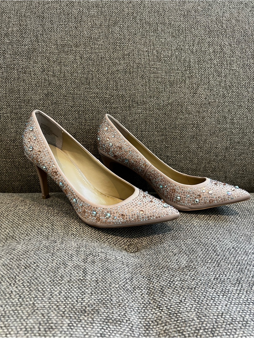 Nine West Blush Crystal-Embellished Pointed-Toe Pumps